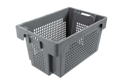 ROTARY STACKING CONTAINER 600X400X300MM BOTTOM CLOSED - SIDES PERFORATED