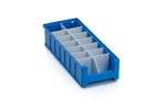 Qubb - Longitudinal divider with cut-outs shelf tray Blue Box - 400x90mm 