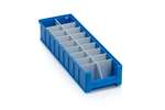 Qubb - Longitudinal divider with cut-outs shelf tray Blue Box - 500x90mm 