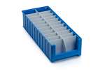 Qubb - Longitudinal divider with cut-outs shelf tray Blue Box - 600x140mm 