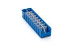Qubb - Transverse divider with cut-outs shelf tray Blue Box - 117x90mm 
