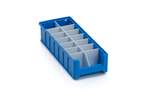 Qubb - Transverse divider with cut-outs shelf tray Blue Box - 156x90mm 