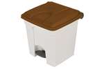 Probbax - Rectangular step-on waste bin 30l white body + coloured lid 430x390x410mm