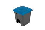 Probbax - Rectangular step-on waste bin 30l grey body+coloured lid 430x390x410mm