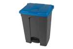 Probbax - Rectangular step-on waste bin 70l grey body+coloured lid 670x410x490mm