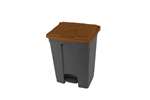 Probbax - Rectangular step-on waste bin 70l grey body+coloured lid 670x410x490mm