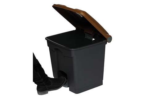 Probbax - Rectangular step-on waste bin 30l - recycled body + lid 410x398x435mm  Probbax - Rectangular step-on waste bin 30l - recycled body + lid 410x398x435mm