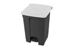 Probbax - Rectangular step-on waste bin 45l recycled body + lid 410x398x600mm