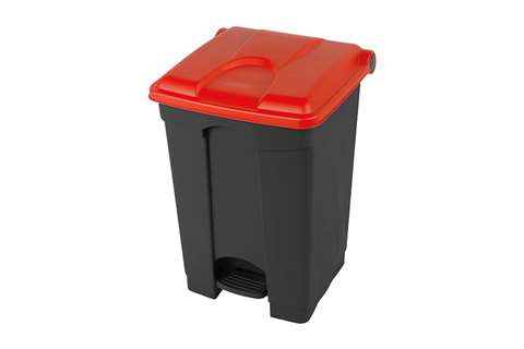 Probbax - Rectangular step-on waste bin 45l - recycled body + lid 410x398x600mm  Probbax - Rectangular step-on waste bin 45l - recycled body + lid 410x398x600mm