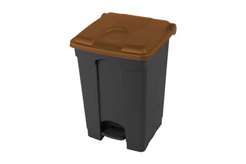 Probbax - Rectangular step-on waste bin 45l - recycled body + lid 410x398x600mm  Probbax - Rectangular step-on waste bin 45l - recycled body + lid 410x398x600mm