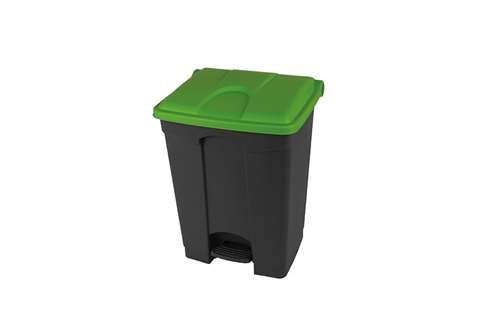 Probbax - Rectangular step-on waste bin 70l - recycled body + lid 495x412x673mm  Probbax - Rectangular step-on waste bin 70l - recycled body + lid 495x412x673mm
