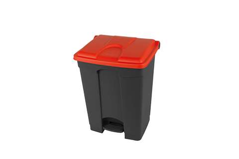 Probbax - Rectangular step-on waste bin 70l - recycled body + lid 495x412x673mm  Probbax - Rectangular step-on waste bin 70l - recycled body + lid 495x412x673mm