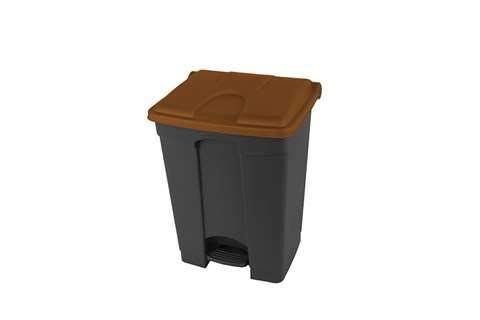 Probbax - Rectangular step-on waste bin 70l - recycled body + lid 495x412x673mm  Probbax - Rectangular step-on waste bin 70l - recycled body + lid 495x412x673mm