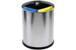 Probbax - ROUND WASTE BASKET 13L - 3 COMPARTIMENTS INSERT BLACK/YELLOW/BLUE 3,3L