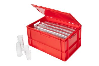 Lidded crates for reusable cups