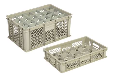 Glassware storage boxes and crates