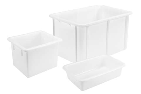 White stacking containers