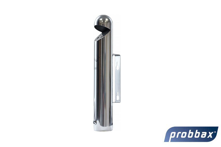 Wandaschersäule mit Schutzdach 1.7l - Edelstahl Poliert - Bis 510 Stummeln 