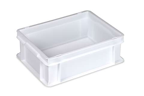 EN stacking bin Food natural 12l - 400x300x130mm - closed walls and base - closed handles