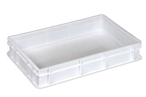 EN stacking bin Food natural 18l - 600x400x100mm - closed walls and base - closed handles
