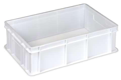 EN stacking bin Food natural 32l - 600x400x170mm - closed walls and base - closed handles