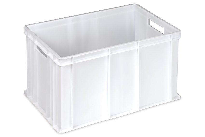 EN-Stapelbehälter Food natural 64l - 600x400x320mm - geschlossene Wände und Boden - 2 offene Griffe 