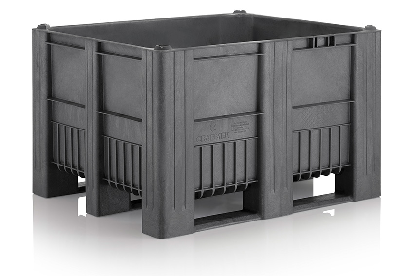 Pallet box Monobloc 470l - 1200x800x740mm - seamless closed - 3 skids 