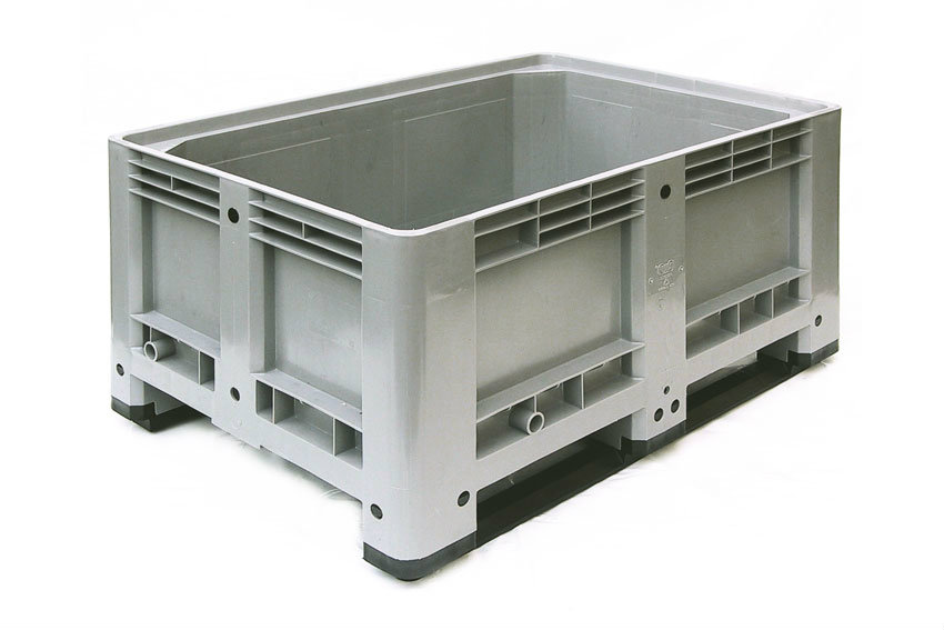 Palettenbox 1200x800x600mm -geschlossen - 2 Kufen - 330l 