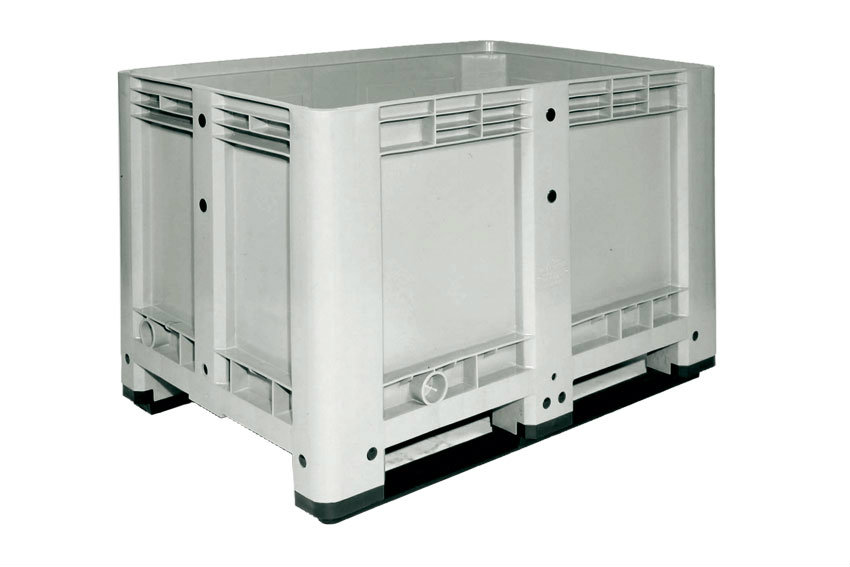 Pallet box 1200x800x780 mm - closed - 2 skids - 470 l 