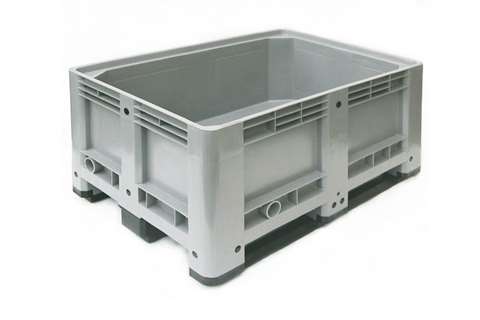 Pallet box 1200x800x600 mm - closed - 3 skids - 330 l