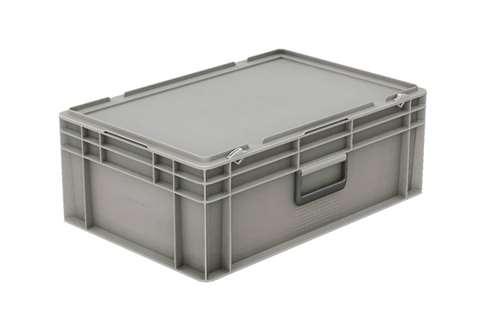 Euronorm Koffer mit Deckel und Koffergriff 42l - 600x400x223mm