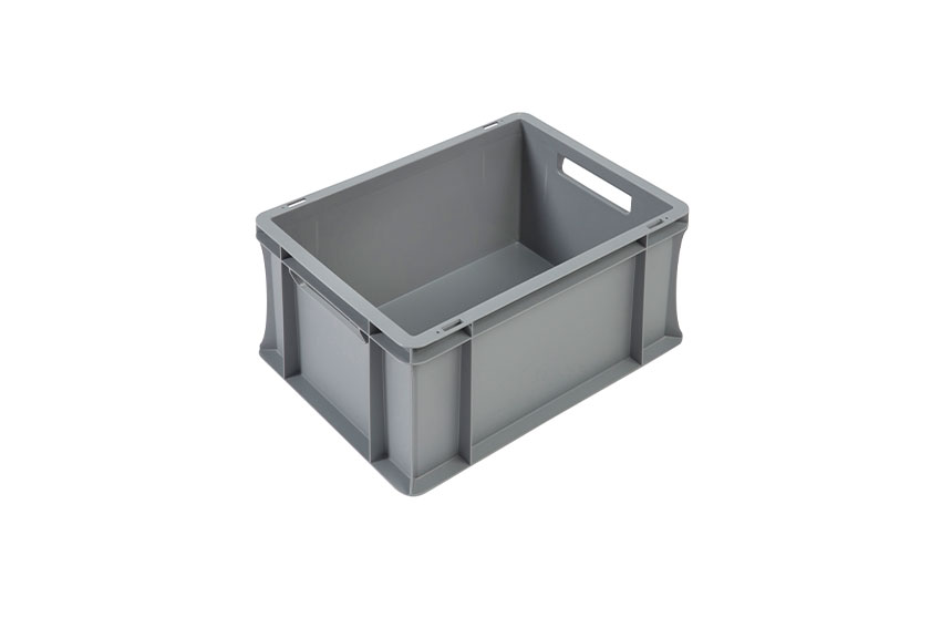EN Stacking bin Budget Grey 20l - 400x300x220mm - closed sides and bottom - open handles 