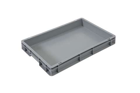 EN-Stapelbehälter Budget Grey 15l - 600x400x80mm - geschlossene Wände und Boden - geschl. Griffe