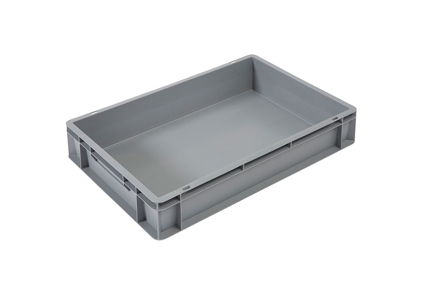 EN Stacking bin Budget Grey 20l - 600x400x120mm - closed sides and bottom - closed handles 