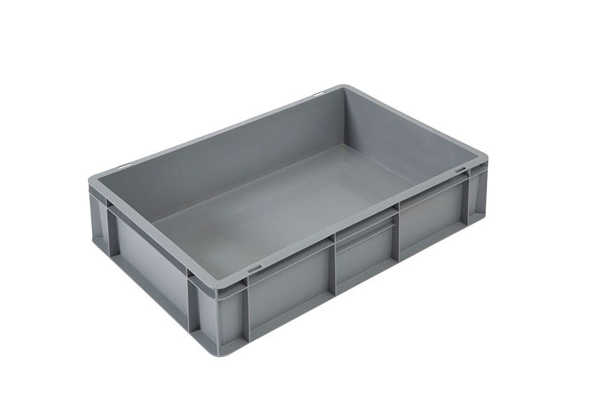 EN-Stapelbehälter Budget Grey 27l - 600x400x150mm - geschlossene Wände und Boden - geschl. Griffe 