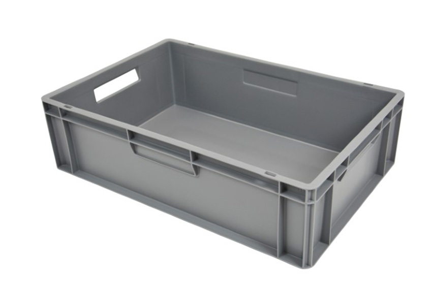 EN Stacking bin Budget Grey 30l - 600x400x170mm - closed sides and bottom - open handles 