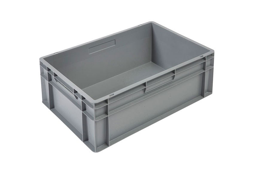 EN Stacking bin Budget Grey 47l - 600x400x240mm - closed sides and bottom - closed handles 