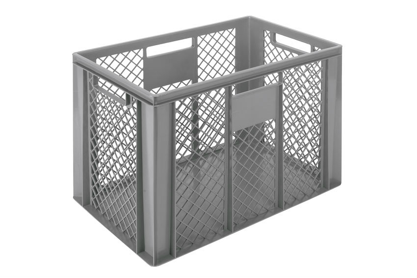EN-Stapelbehälter 83l - 600x400x420mm - Perforierte Wände und geschlossener Boden 