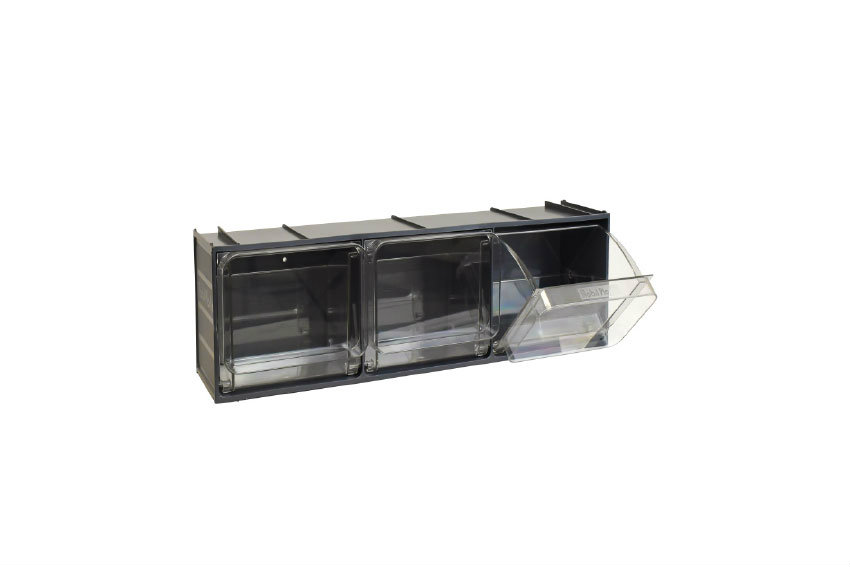Kippbehältermodule 3 Fächer - Crystal Box Serie - 600x155x175mm 
