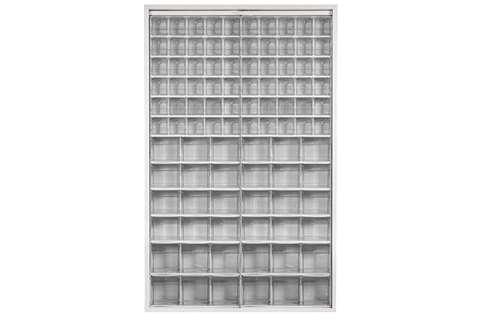 Metall Schränke Inkl. 96 Stück Kippbehältermodule Crystal box - 1260x250x2000mm