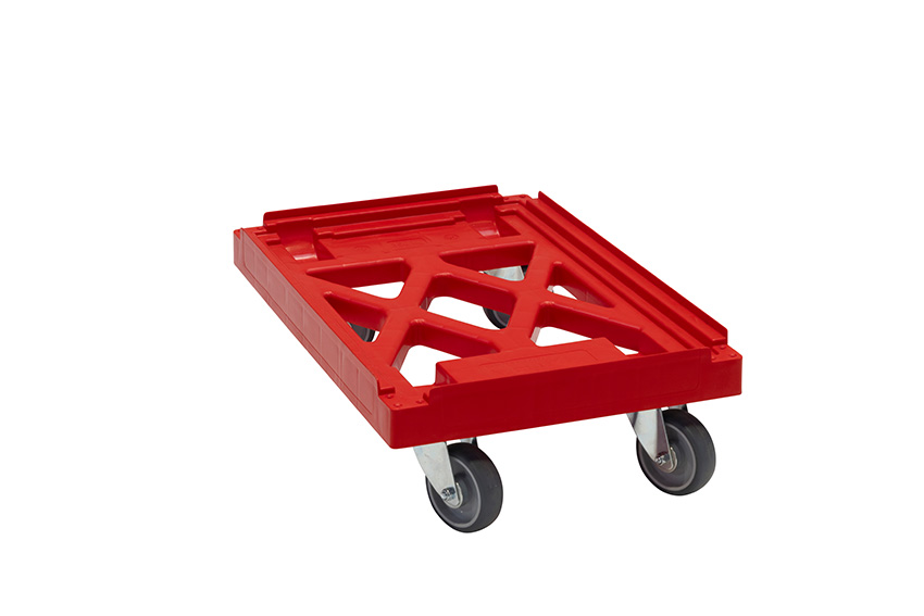 Transport undercarriage Industry - 4 rubber swivel castors - PP waffled frame - connectable 