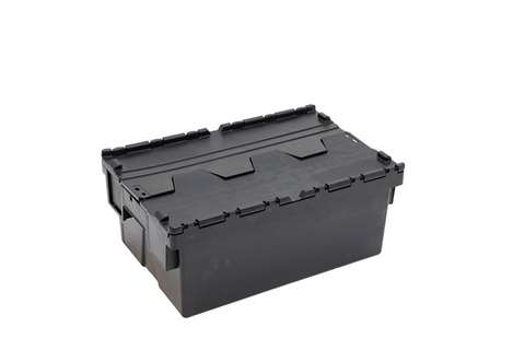 Deckelkisten Ergo 40L – 600x400x250mm - Schwarzer Körper + farbiger Deckel - Regenerat