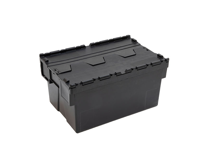 Deckelkisten Ergo 52L – 600x400x310mm - Schwarzer Körper + farbiger Deckel - Regenerat 