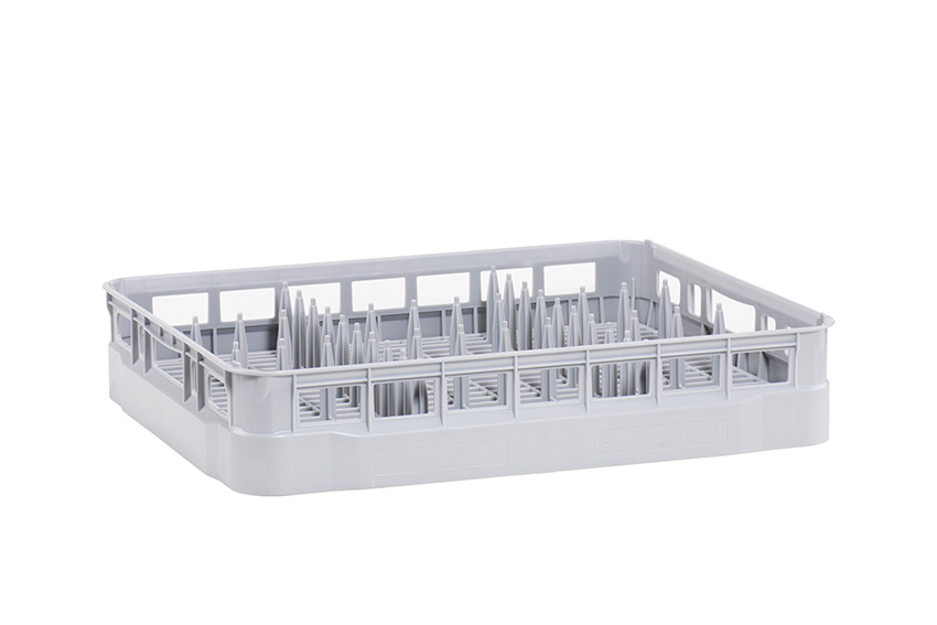 Dishwasher rack with moulded pins - 600x500mm - 10/12 trays 