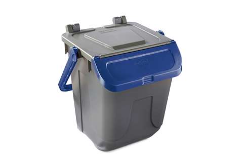Mülltonne mit Klappdeckel - Grauer Körper - 25l