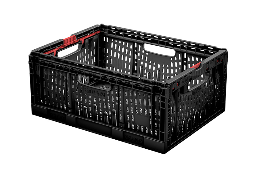 EN Folding crate Twistlock box 16,9L - 400x300x174mm - without lid - perforated 