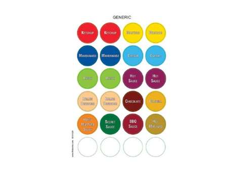 Label sheet with 24 coloured labels