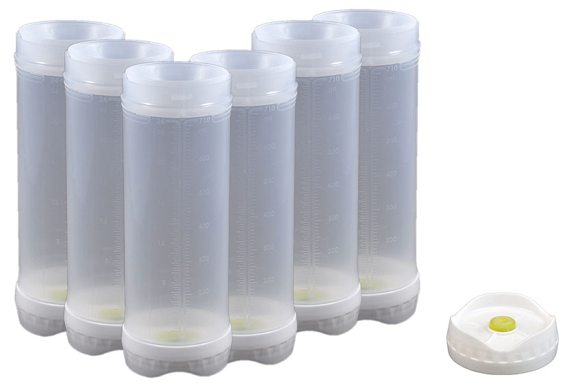 Back up bottle 709ml - 6pce/pck - with single hole membrane 