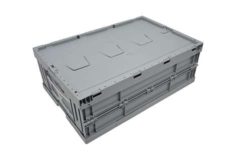 Euronorm foldable crate 600x400x220mm - 39l - with lid