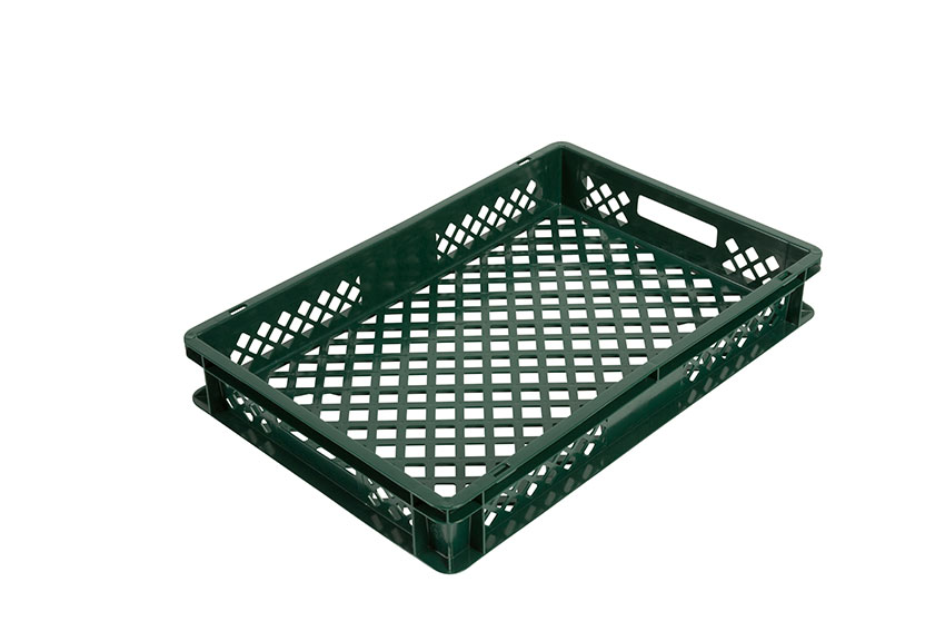 EN Stapelbehälter für Brot 17l - 600x400x90mm - perforierte Wände und Boden - 2 offen Griffe 